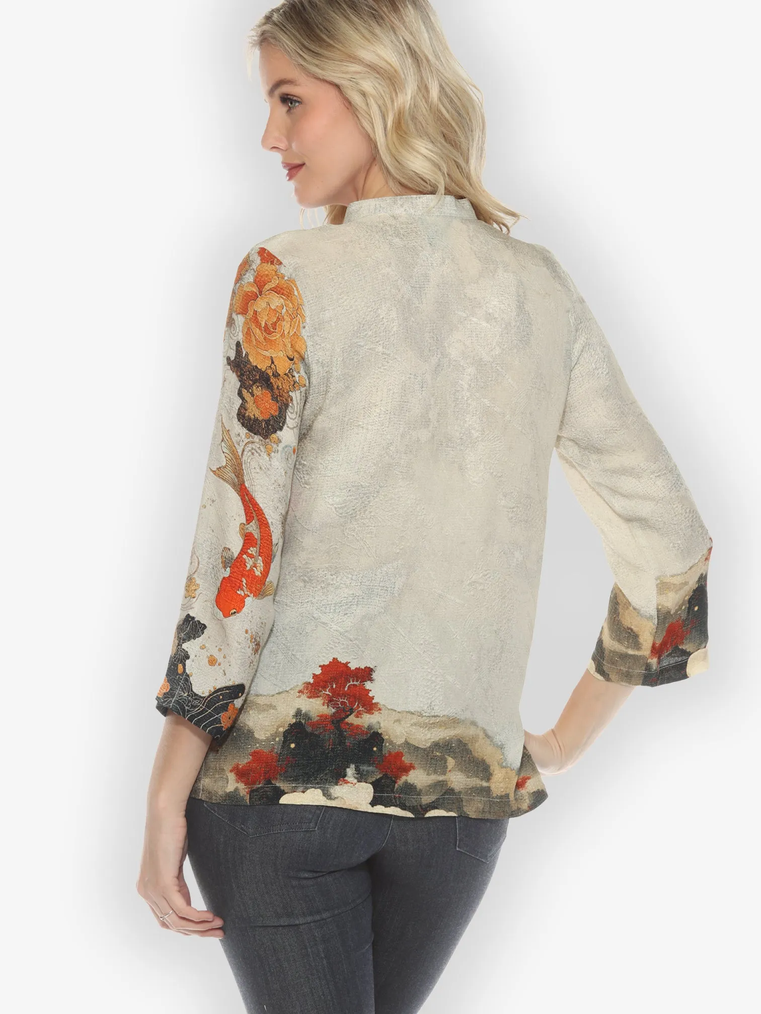 Noble Koi Fish in Cream Silk Blouse sold by Citron product image thumbnail 3