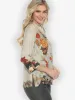 Noble Koi Fish in Cream Silk Blouse sold by Citron