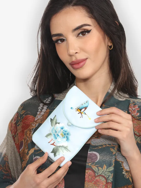 Peony Butterfly Blue Small Purse sold by Citron