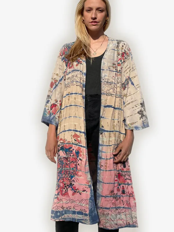 Kimono Art Tie Dyed Duster sold by Citron