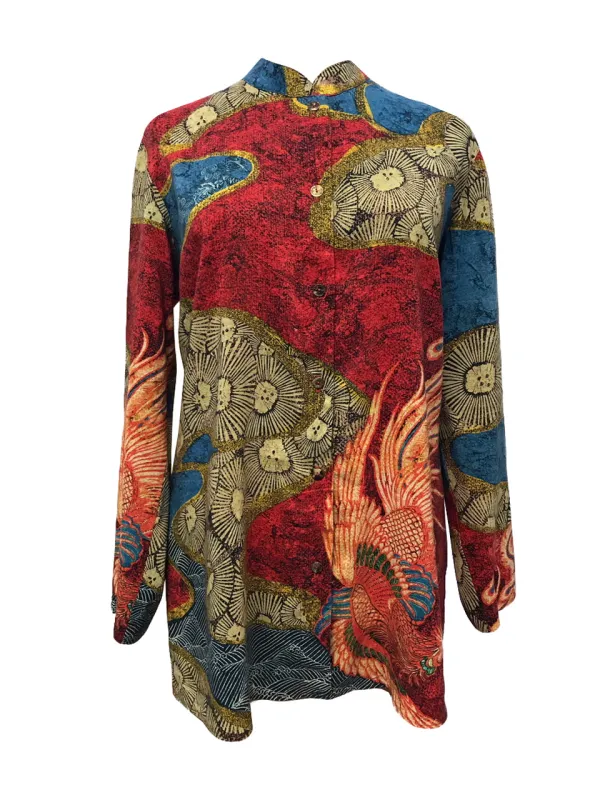 Phoenix Blue Red Classic Style Tunic sold by Citron