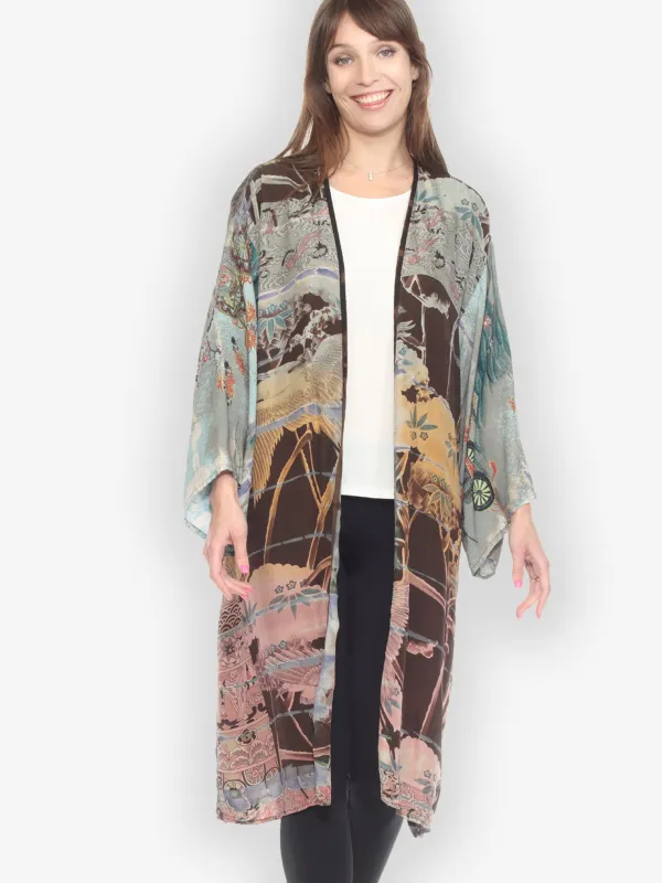 Tie Dyed Silk Kimono Duster - 3X sold by Citron
