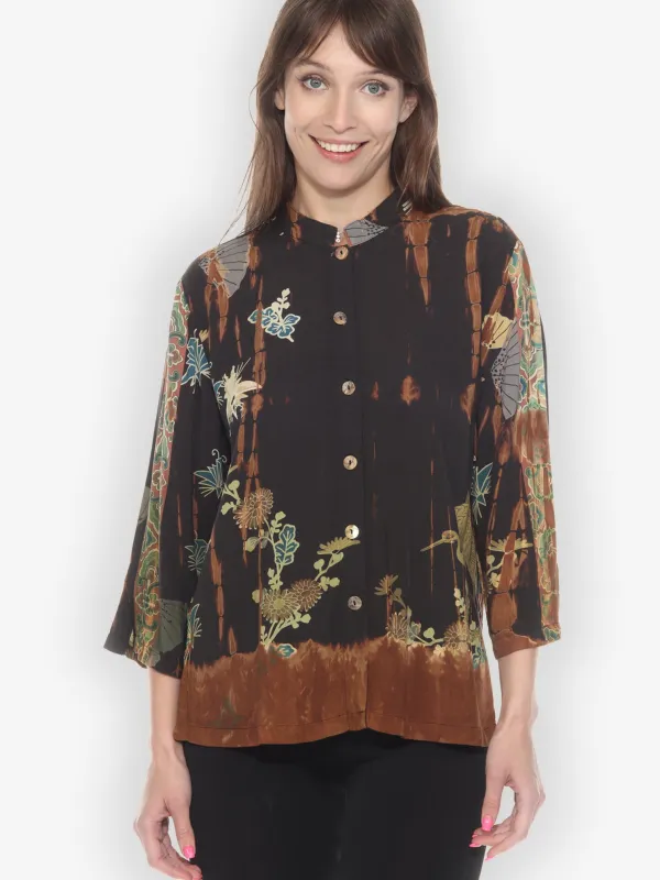 Flowers Cranes Border Blouse - M sold by Citron