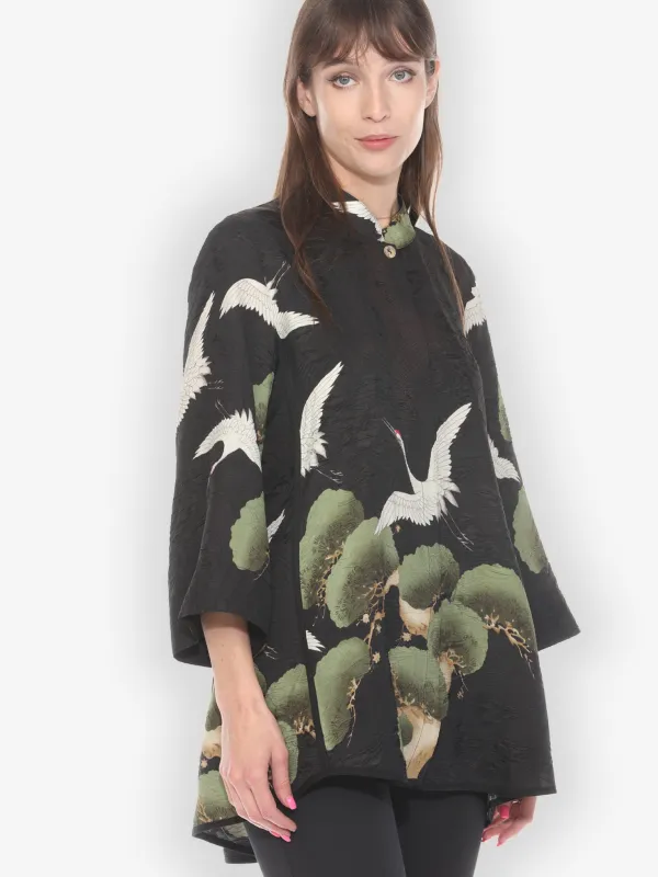 Cranes Over Forest Tummy Tuck Shirt sold by Citron