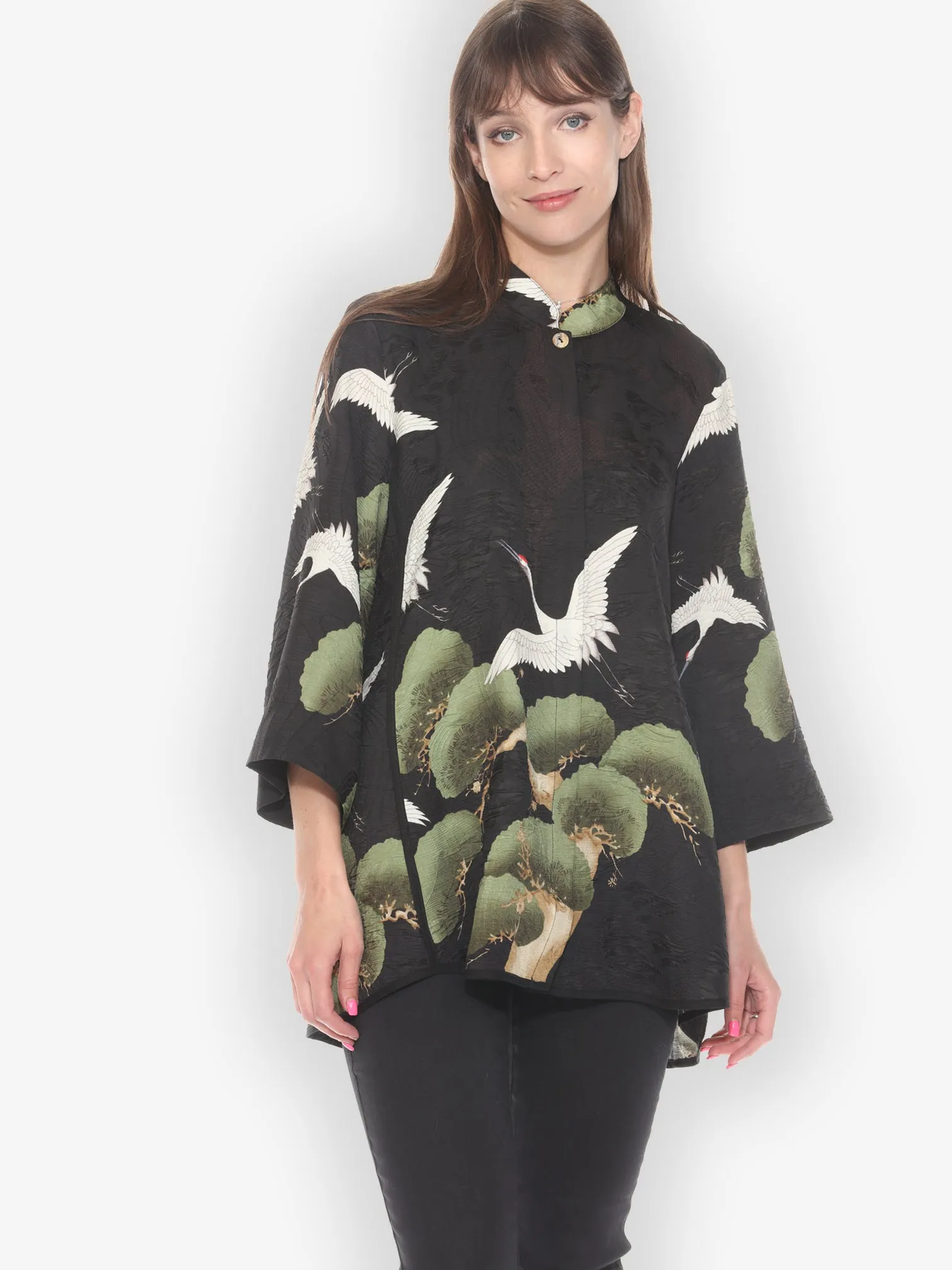 Cranes Over Forest Tummy Tuck Shirt sold by Citron product image thumbnail 2