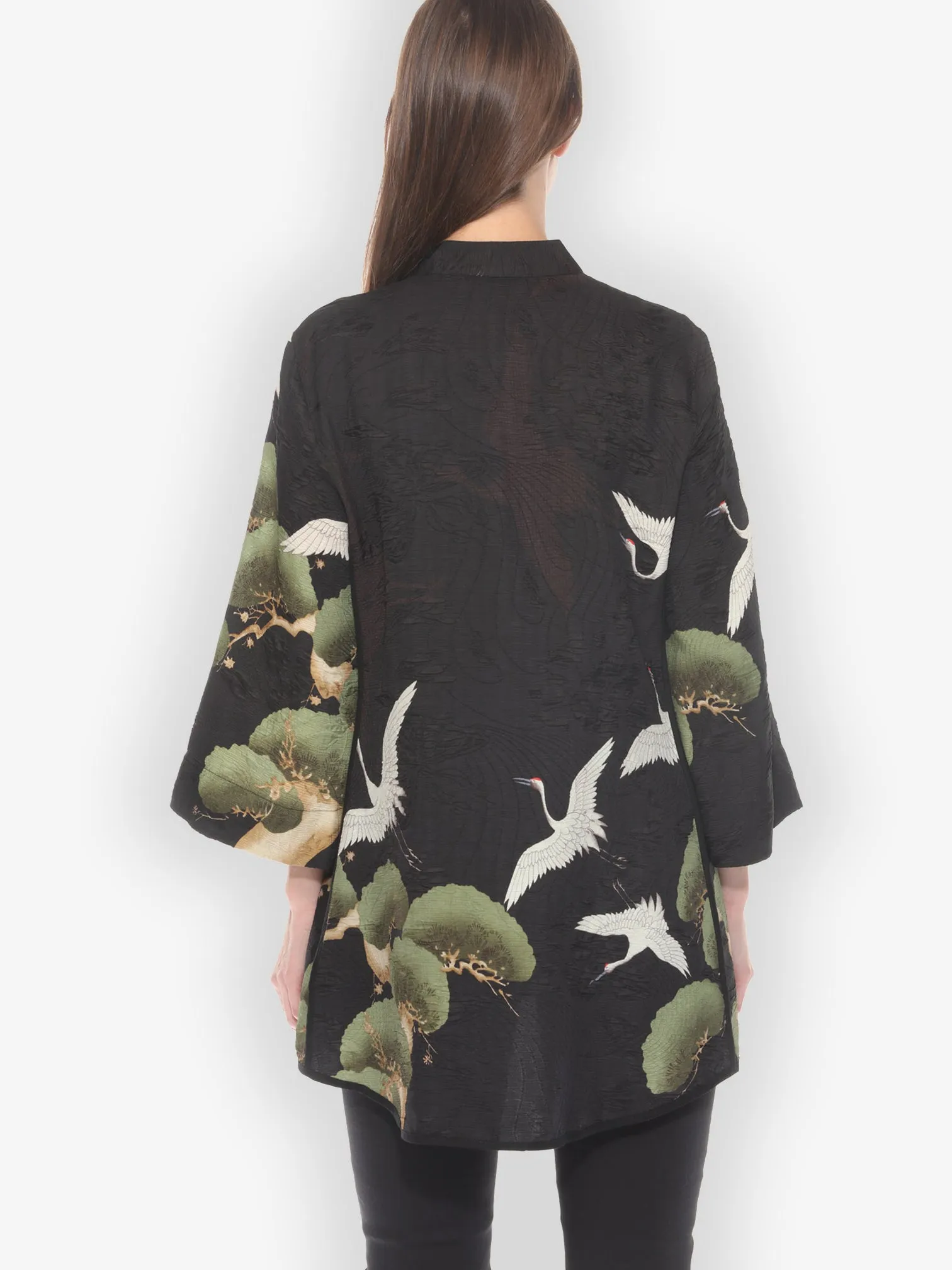 Cranes Over Forest Tummy Tuck Shirt sold by Citron product image thumbnail 4