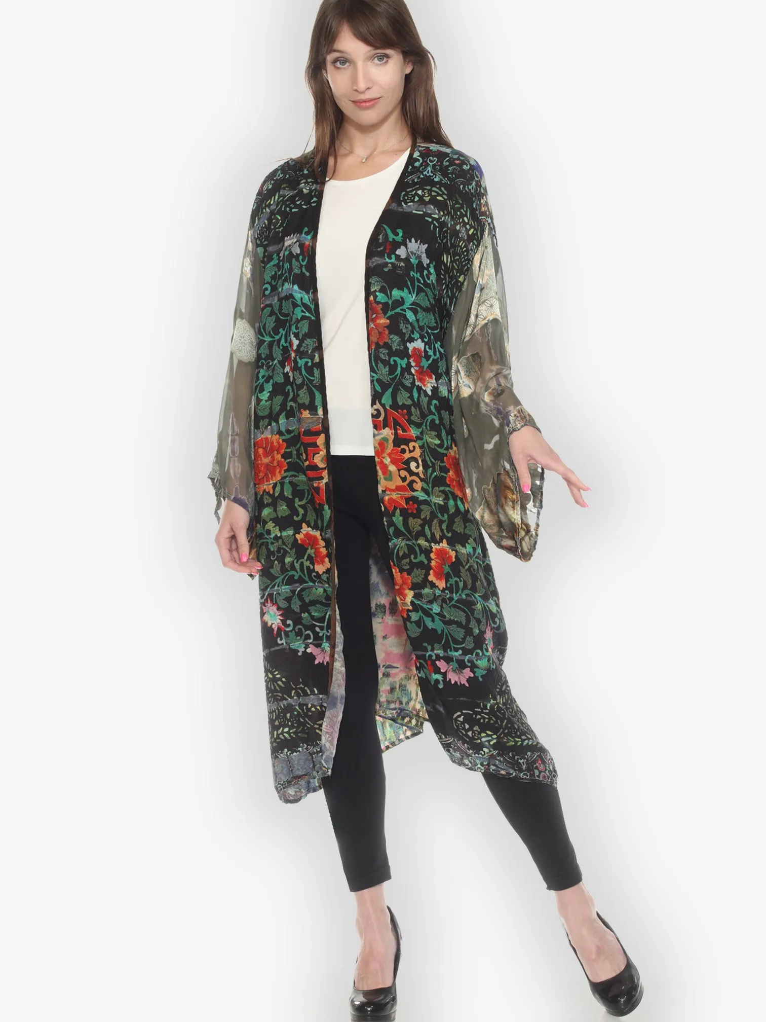 Tie Dyed Silk Kimono Duster - 4X sold by Citron product image thumbnail 2