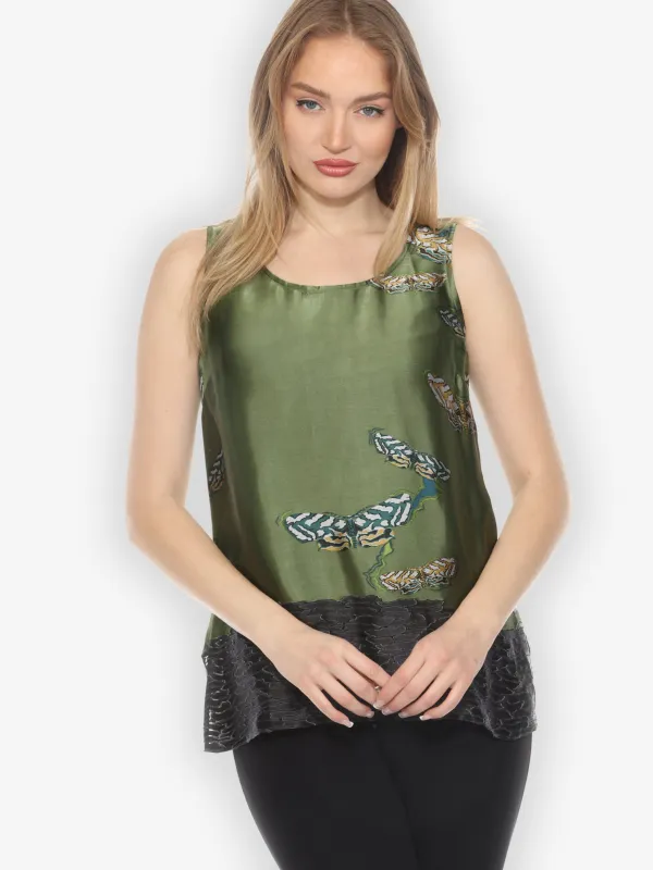 Butterfly Art Cheerful Green Tank Top - XS; S sold by Citron