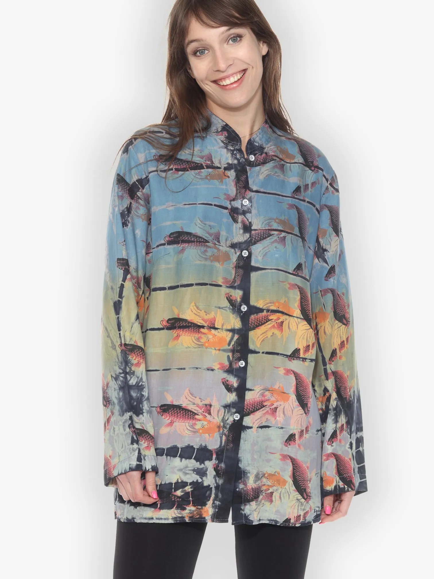 Koi Print Tie Dye Tunic - M sold by Citron