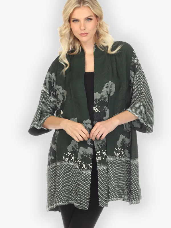 True Forest Shibori Silk Kimono Jacket - M sold by Citron