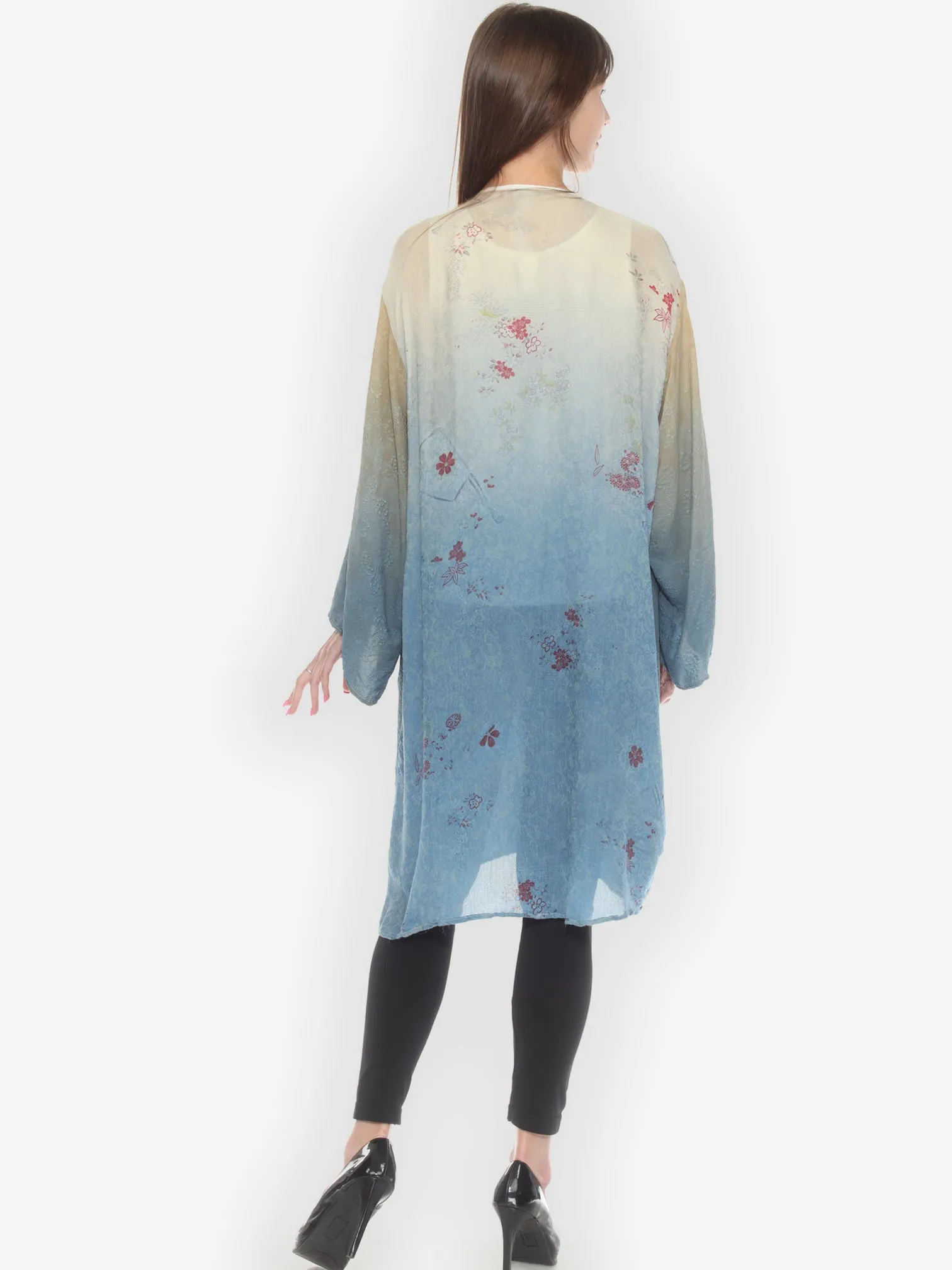 Tie Dyed Silk Kimono Duster - L sold by Citron product image thumbnail 2