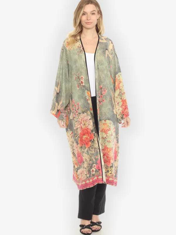 Crane Paradise Fans Vintage Kimono Jacket - 3X sold by Citron