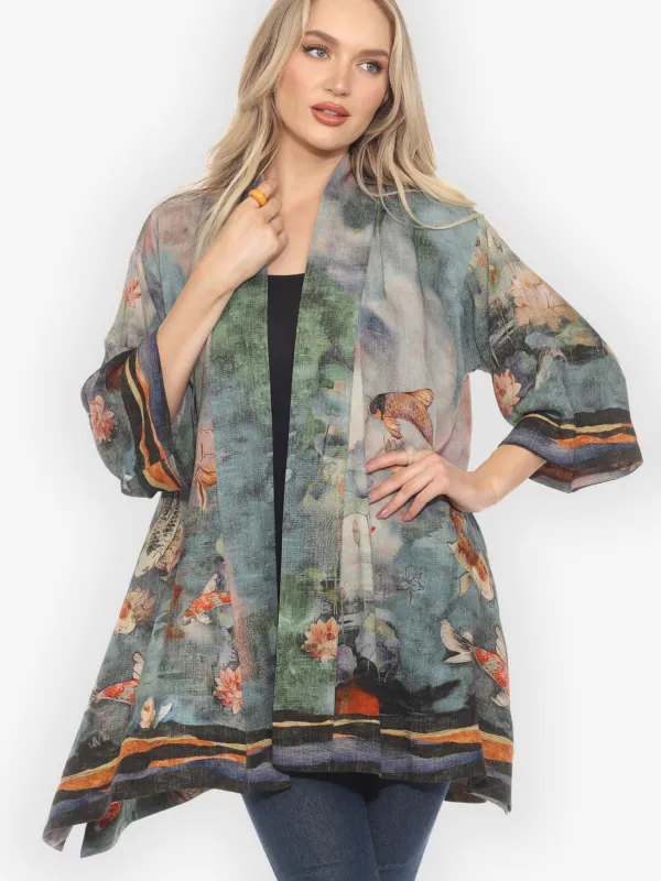 Watercolor Koi Kimono Jacket sold by Citron
