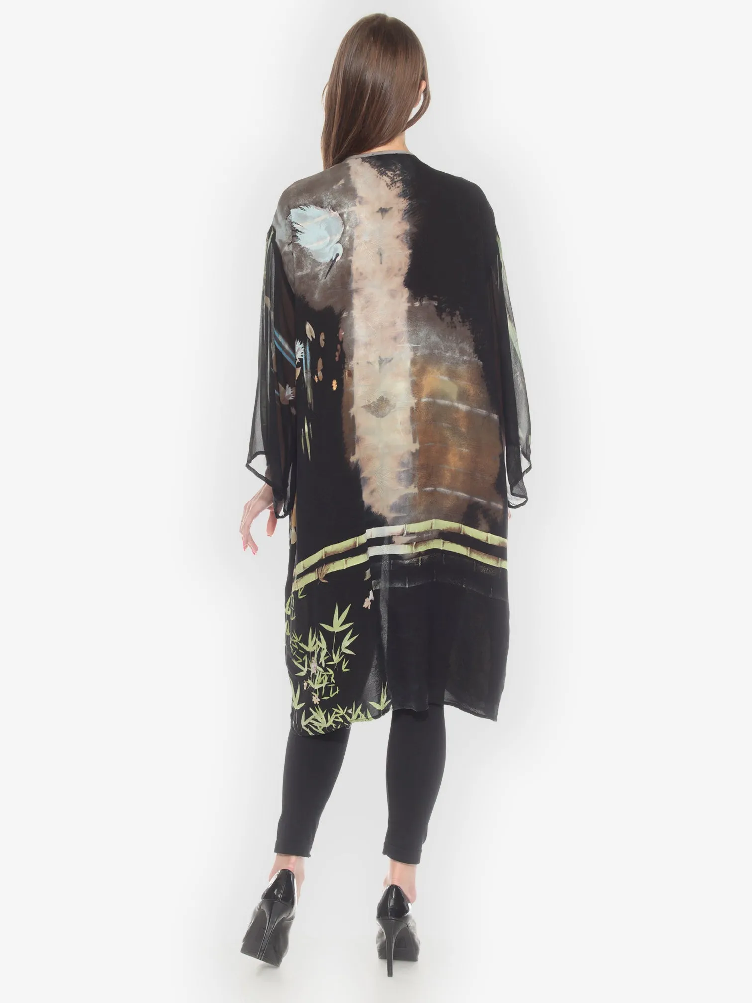Tie Dyed Silk Kimono Duster - 1X sold by Citron product image thumbnail 3