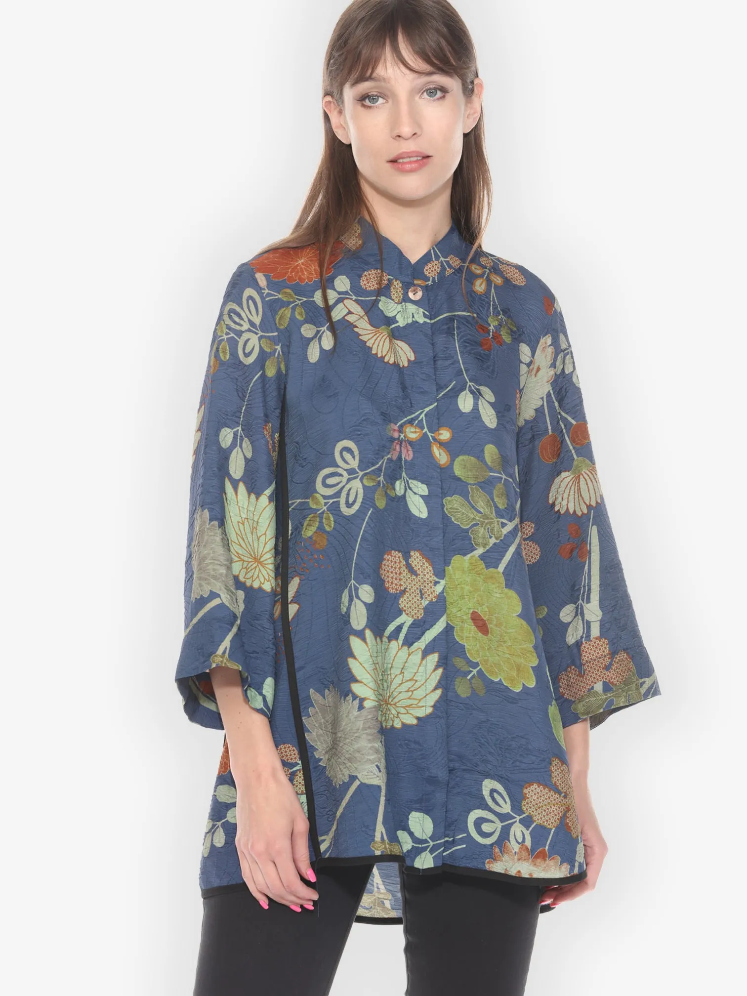 Garden in Blue Tummy Tuck Shirt sold by Citron