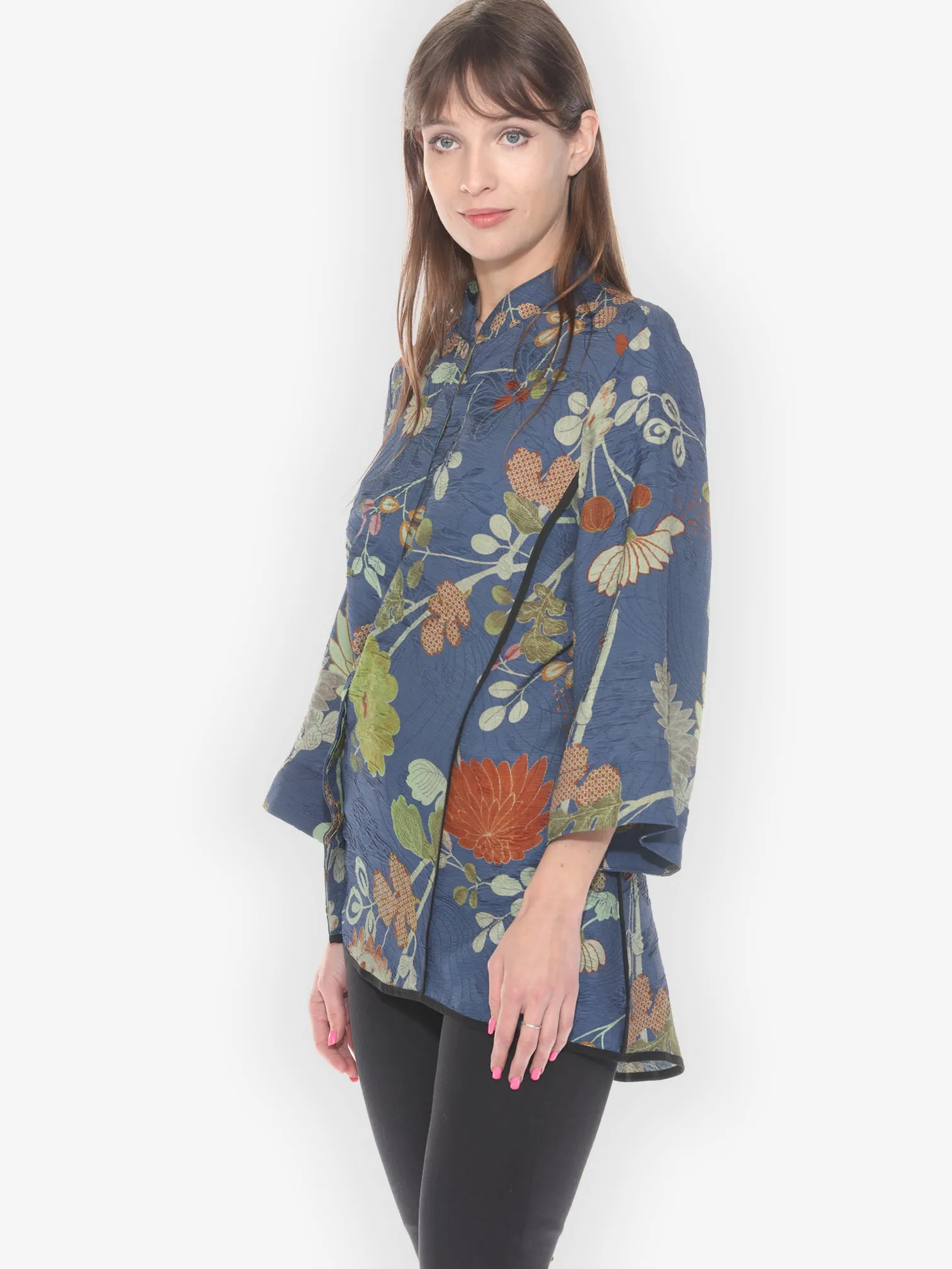 Garden in Blue Tummy Tuck Shirt sold by Citron product image thumbnail 2