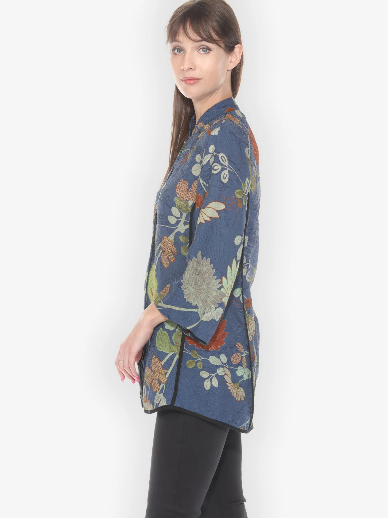 Garden in Blue Tummy Tuck Shirt sold by Citron product image thumbnail 3