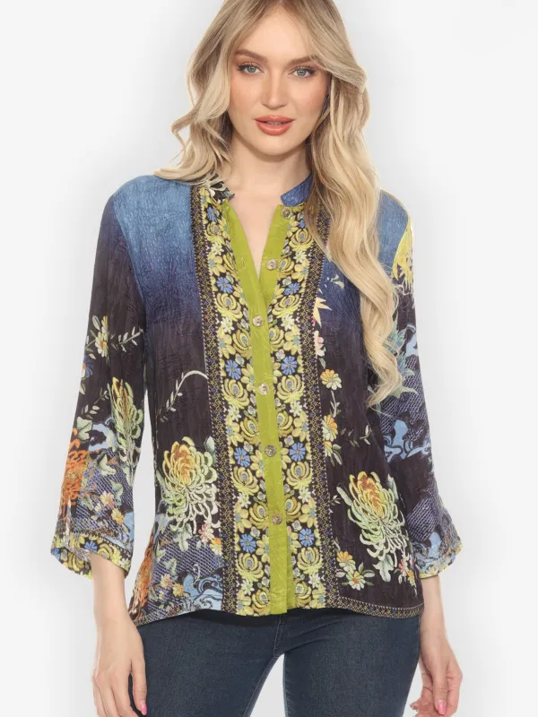Mums Border Classic Citron Silk Blouse sold by Citron