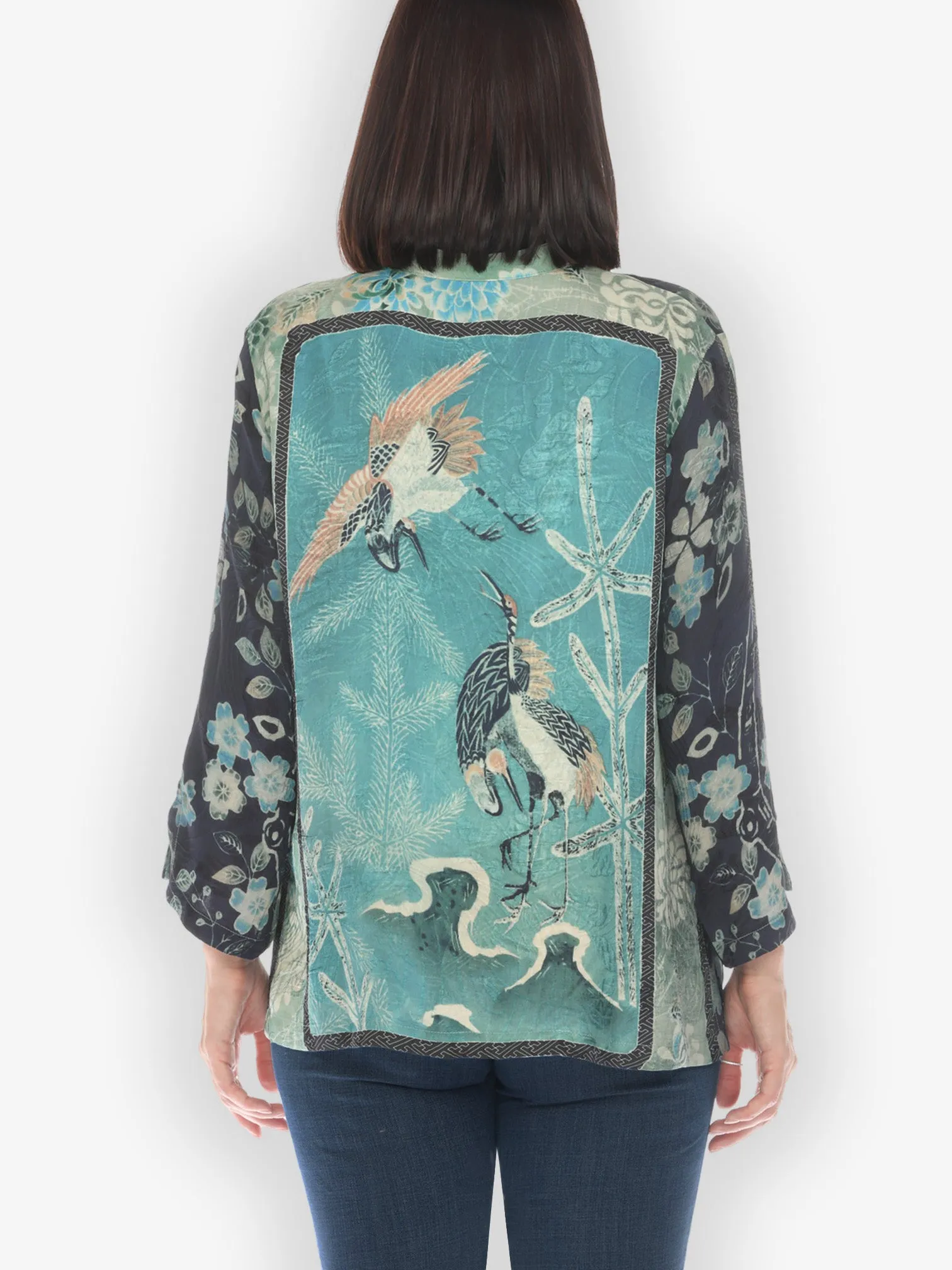 Crane Bamboo Floral Silk Blend Blouse sold by Citron product image thumbnail 4