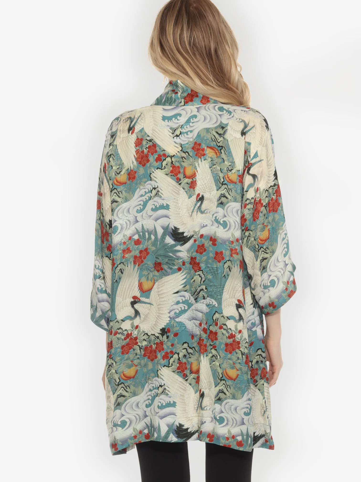 Crane in Jungle Silk Kimono Jacket sold by Citron product image thumbnail 3