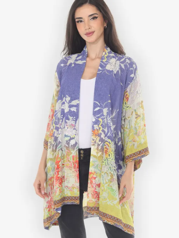 Ombre Floral Art Kimono Jacket sold by Citron