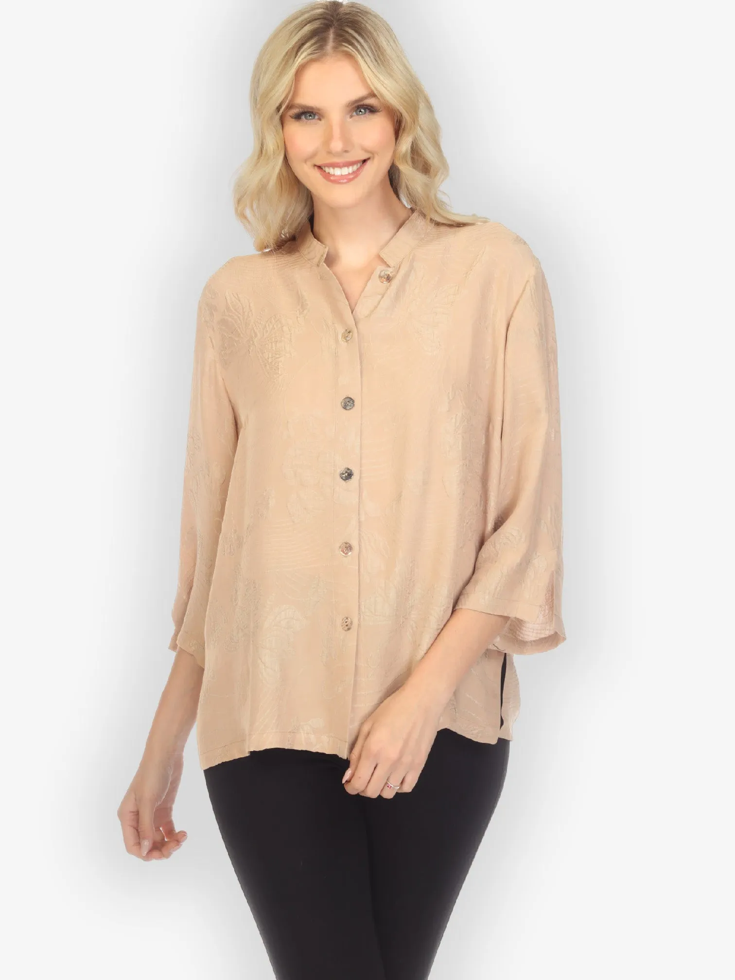 Solid Caramel Silk Blouse sold by Citron product image thumbnail 2
