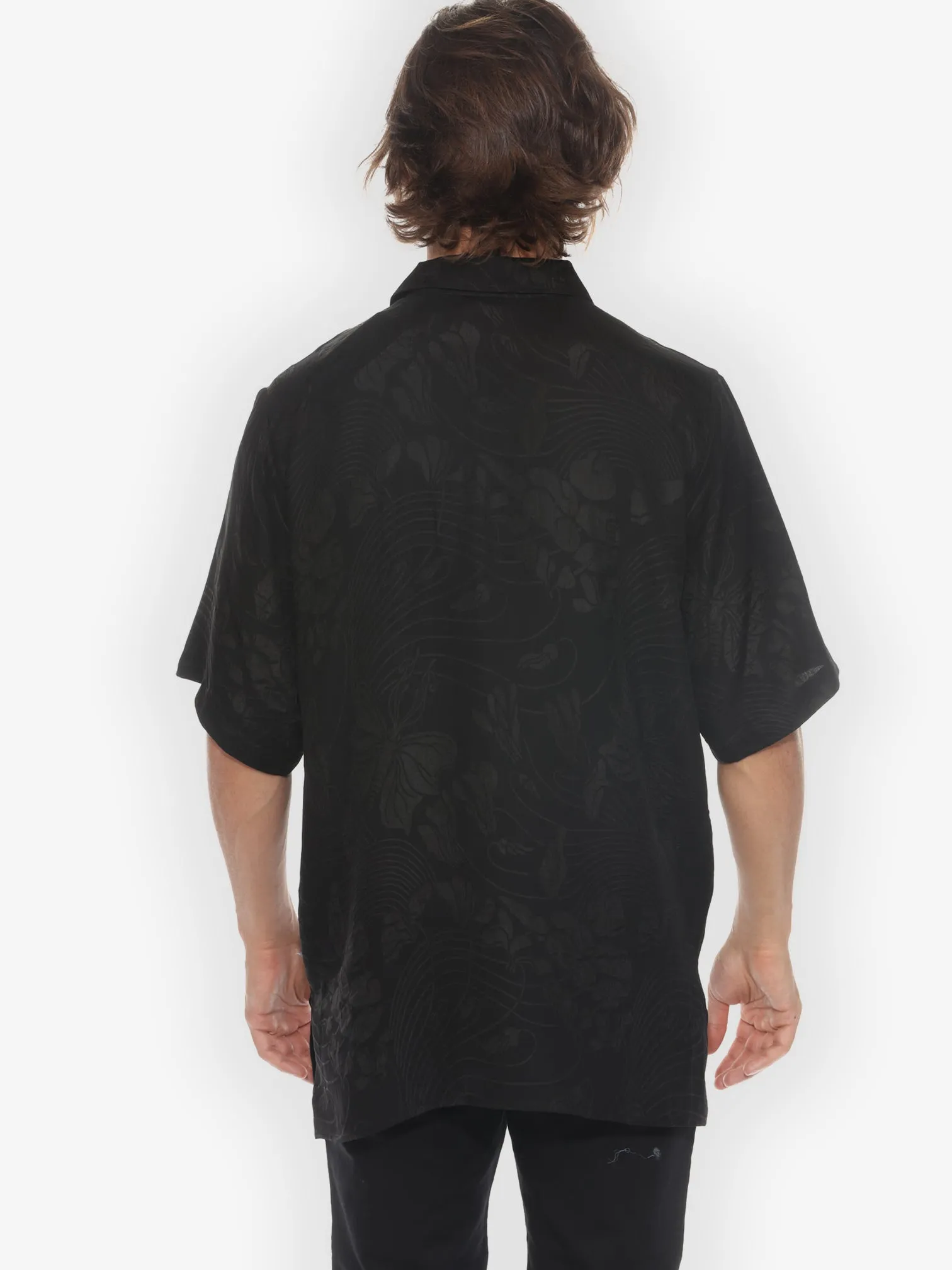 Solid Silk in Black Men’s Shirt sold by Citron product image thumbnail 2