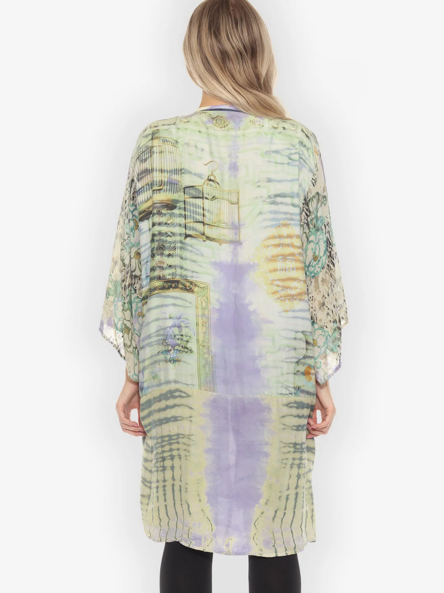 One of a Kind Tie Dye Silk Kimono Jacket - 1X sold by Citron product image thumbnail 2