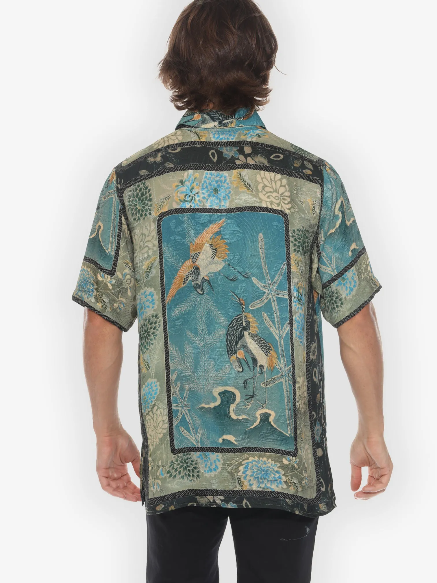 Crane Bamboo Floral Engineered Men’s Silk Shirt sold by Citron product image thumbnail 3