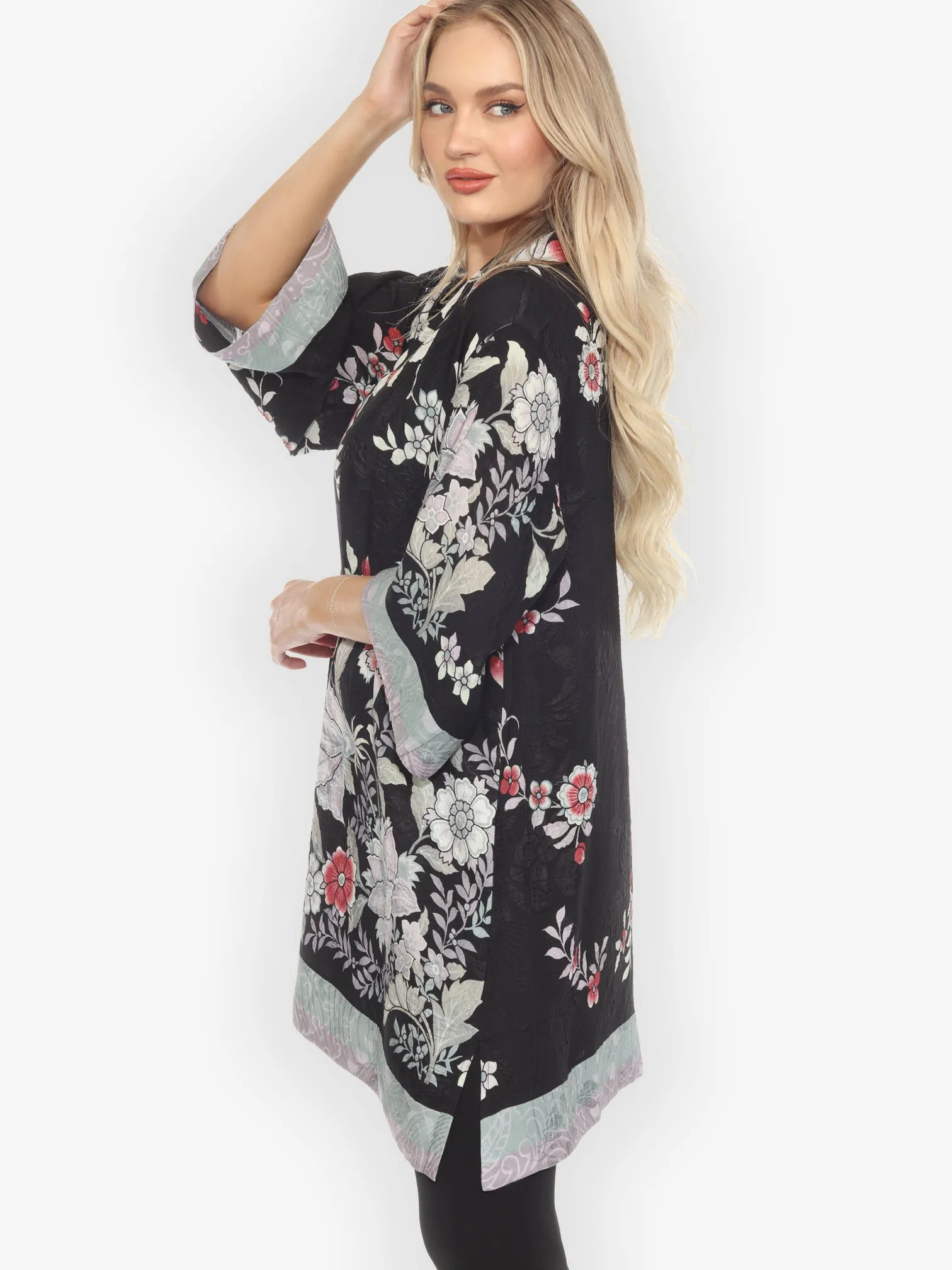 Botanical in Garden Silk Kimono Jacket sold by Citron product image thumbnail 2