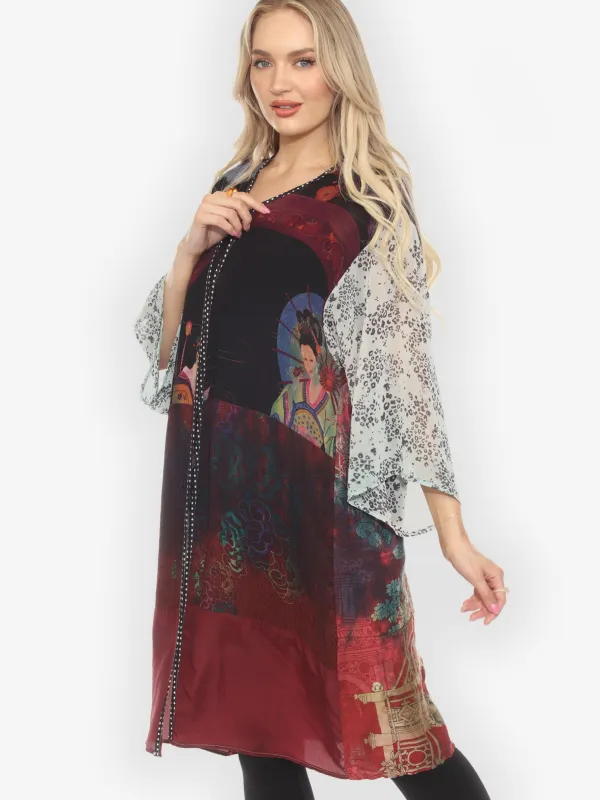 Tie Dyed Silk Kimono Jacket - XL sold by Citron