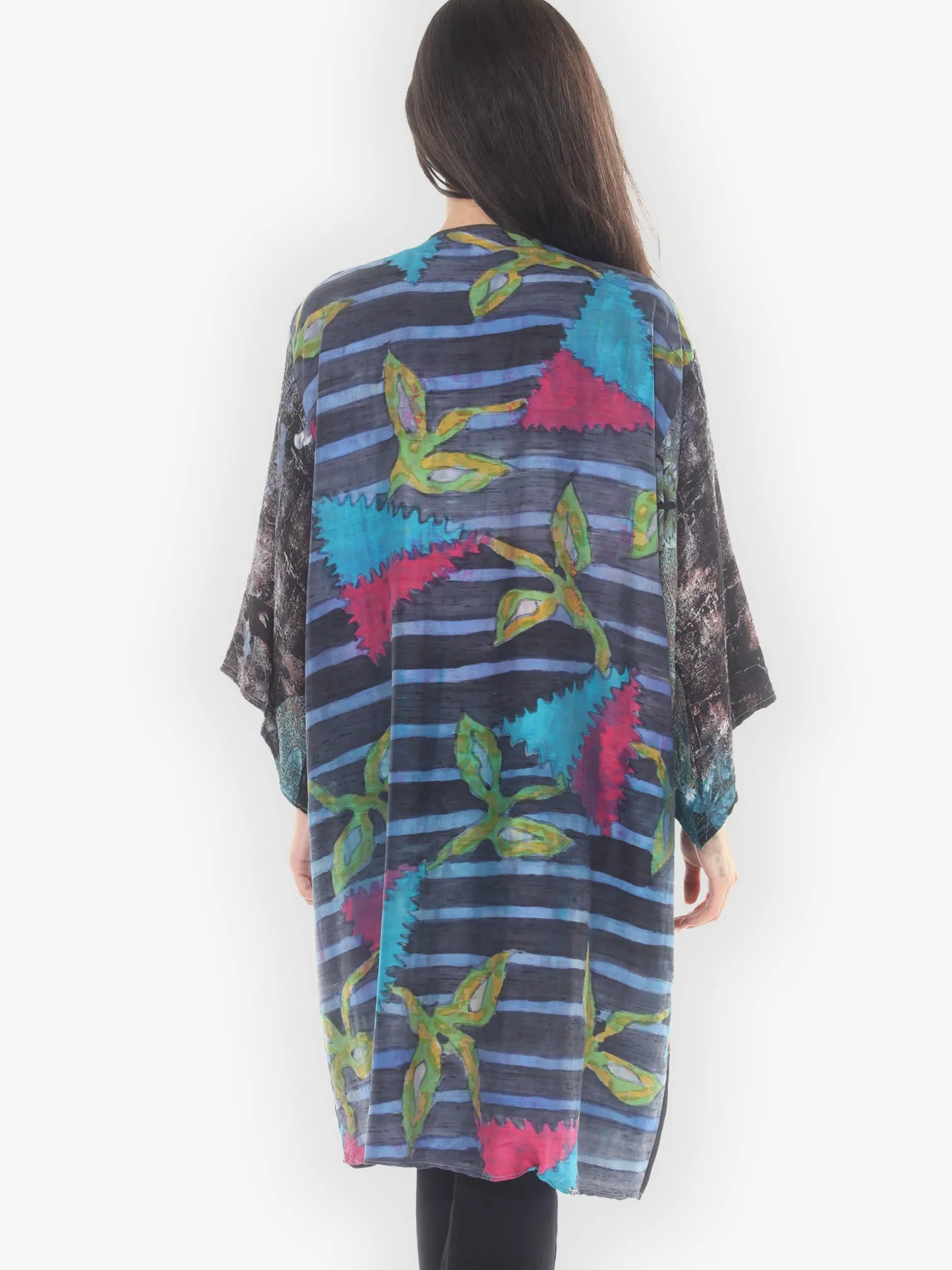 One of a Kind Tie Dyed Silk Kimono Jacket - 1X sold by Citron product image thumbnail 2