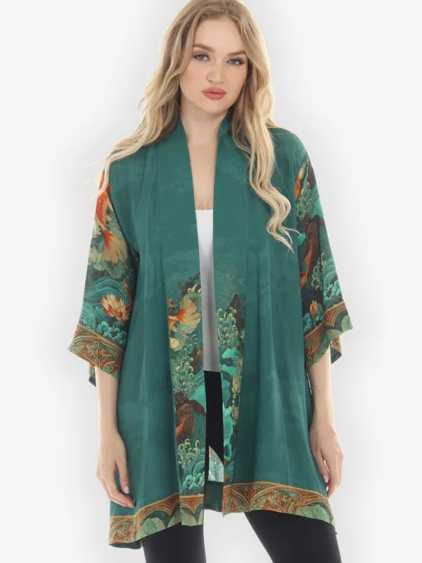 Koi Fish Sea Wave Kimono Jacket sold by Citron