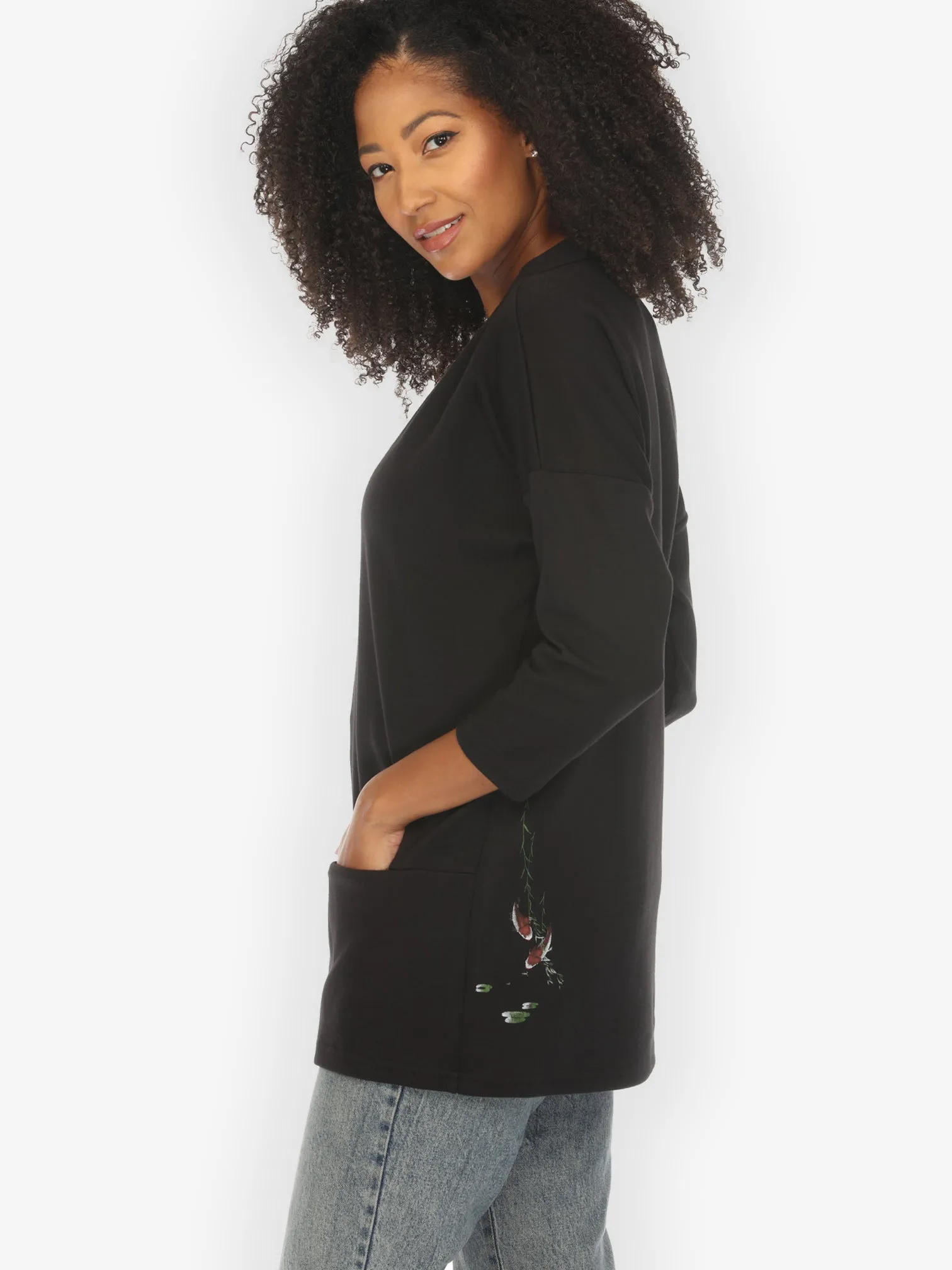 Koi Bamboo Leaf Print Cotton Pullover sold by Citron product image thumbnail 3