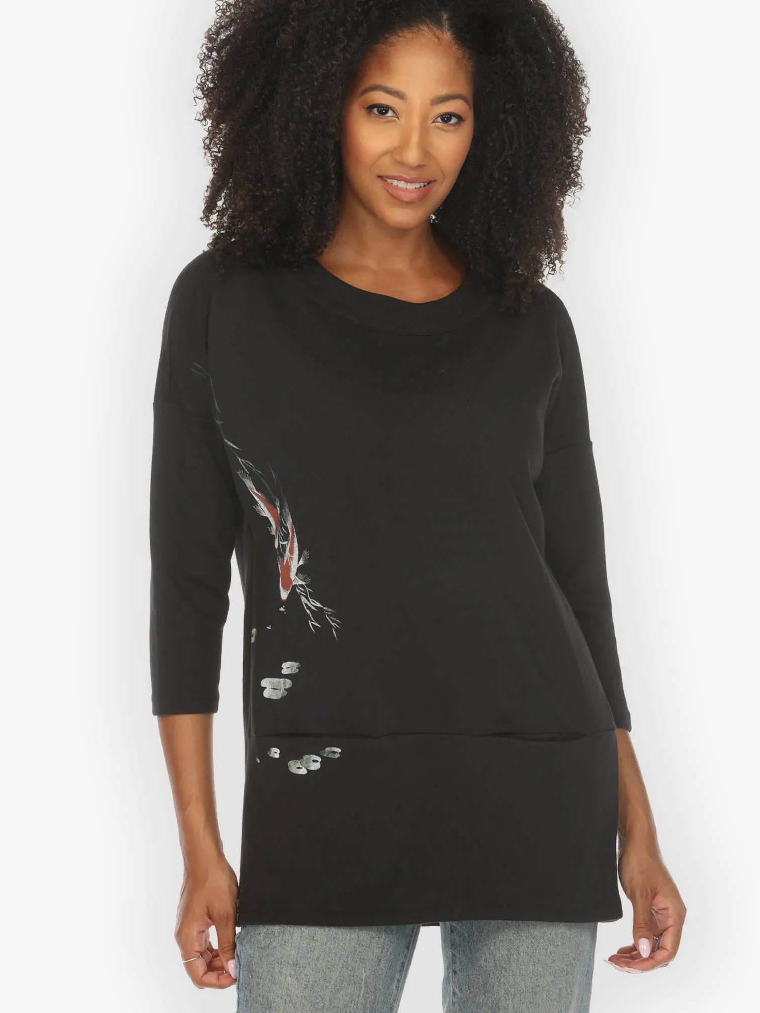 Koi Bamboo Leaf Print Cotton Pullover sold by Citron product image thumbnail 2