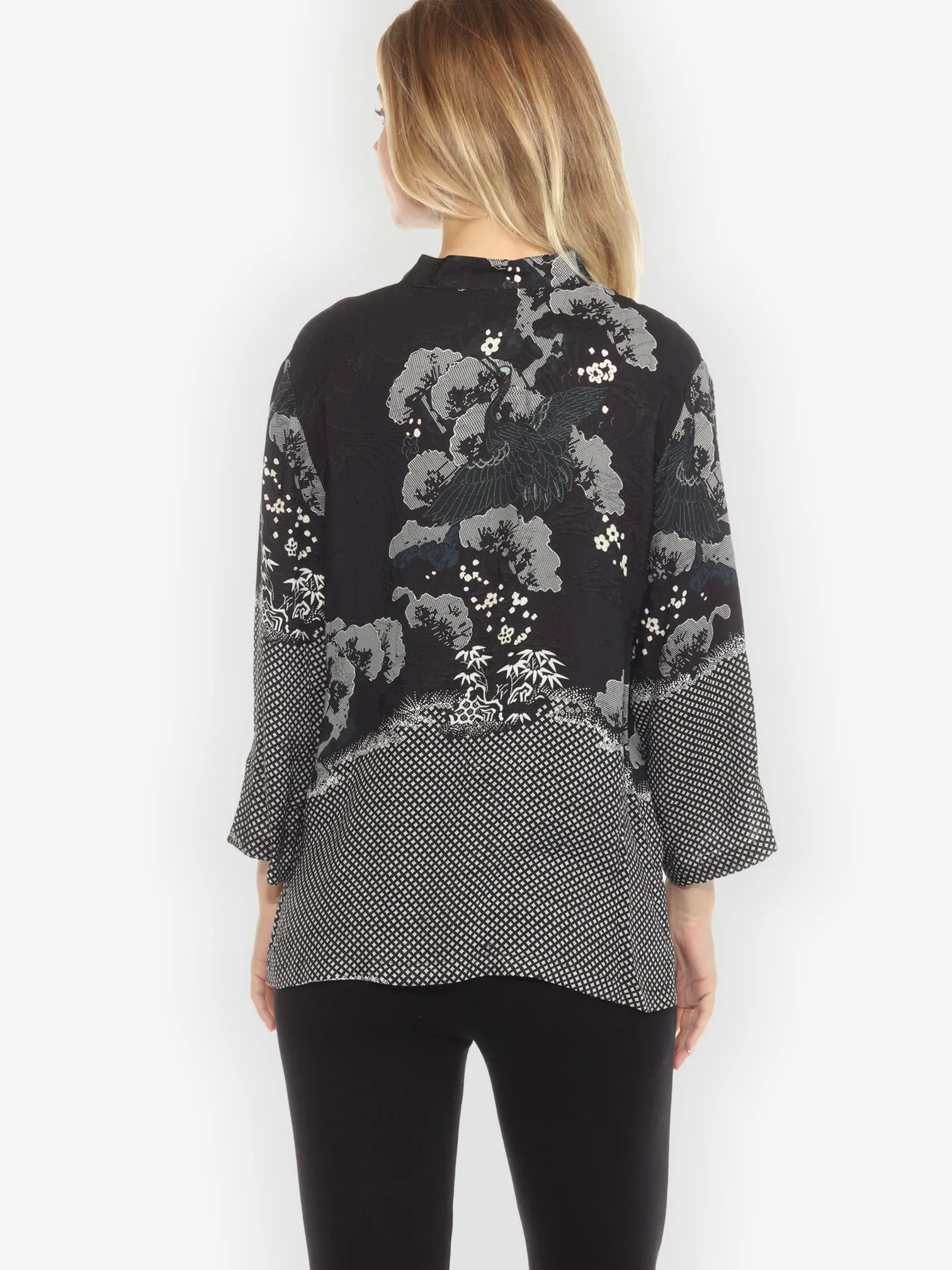 True Black Shibori Silk Blouse - M sold by Citron product image thumbnail 2