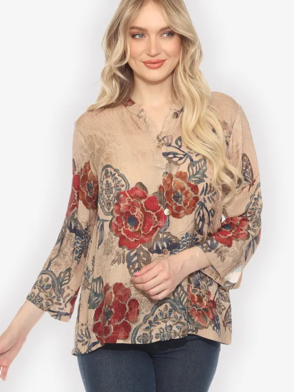 Bohemian Oriental Silk Blouse sold by Citron