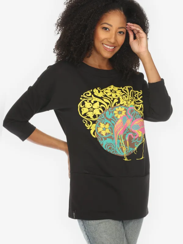 Flamingo Flower Print Pullover sold by Citron