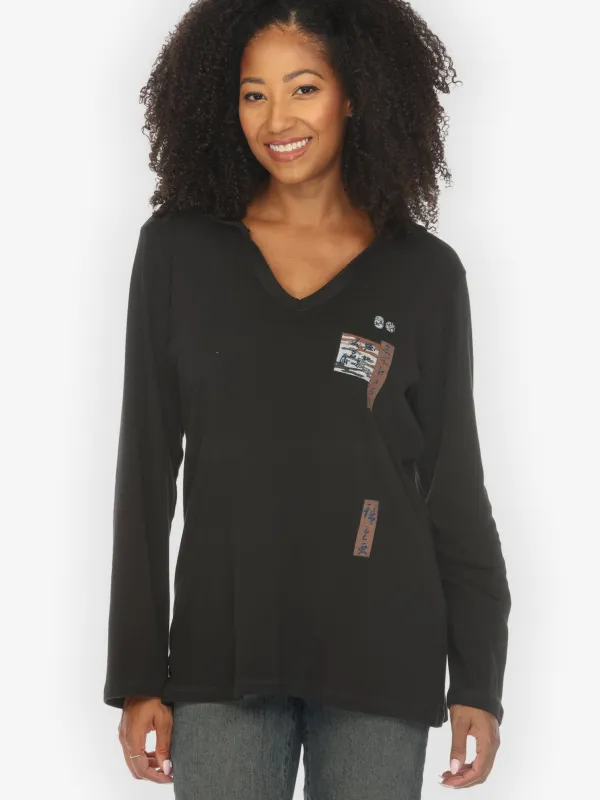 Japanese Irises Traditional Print Cotton Hoodie -  L sold by Citron