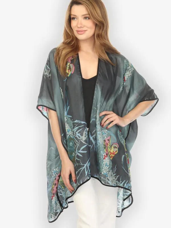 Classic Wheel Bamboo Silk Poncho - M sold by Citron
