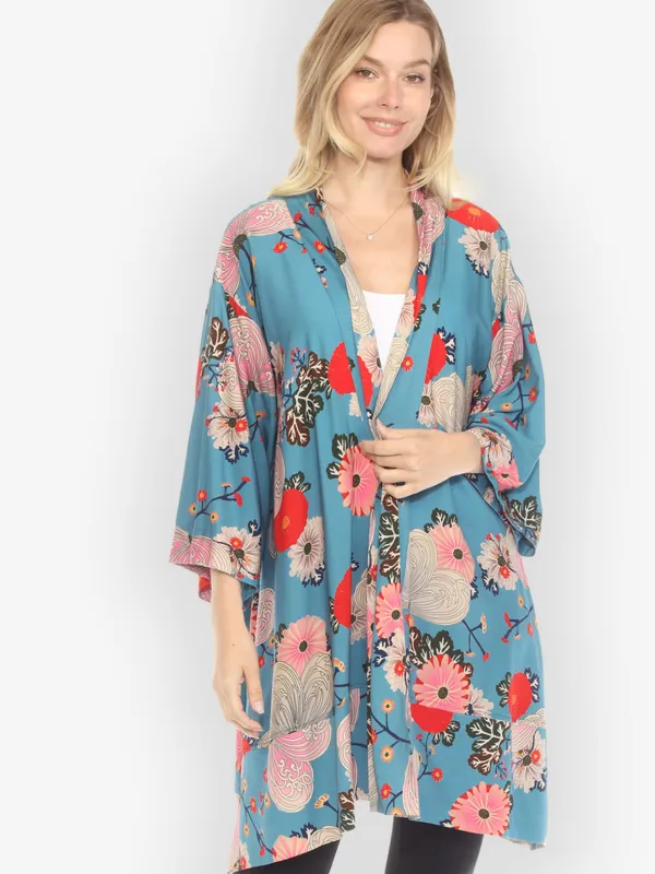 Fabulous Kindly Floral Hand Dyed Kimono Jacket -XL sold by Citron