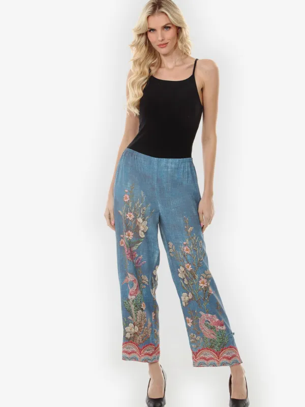 Vintage Koi Embroidery Pull on Pant sold by Citron