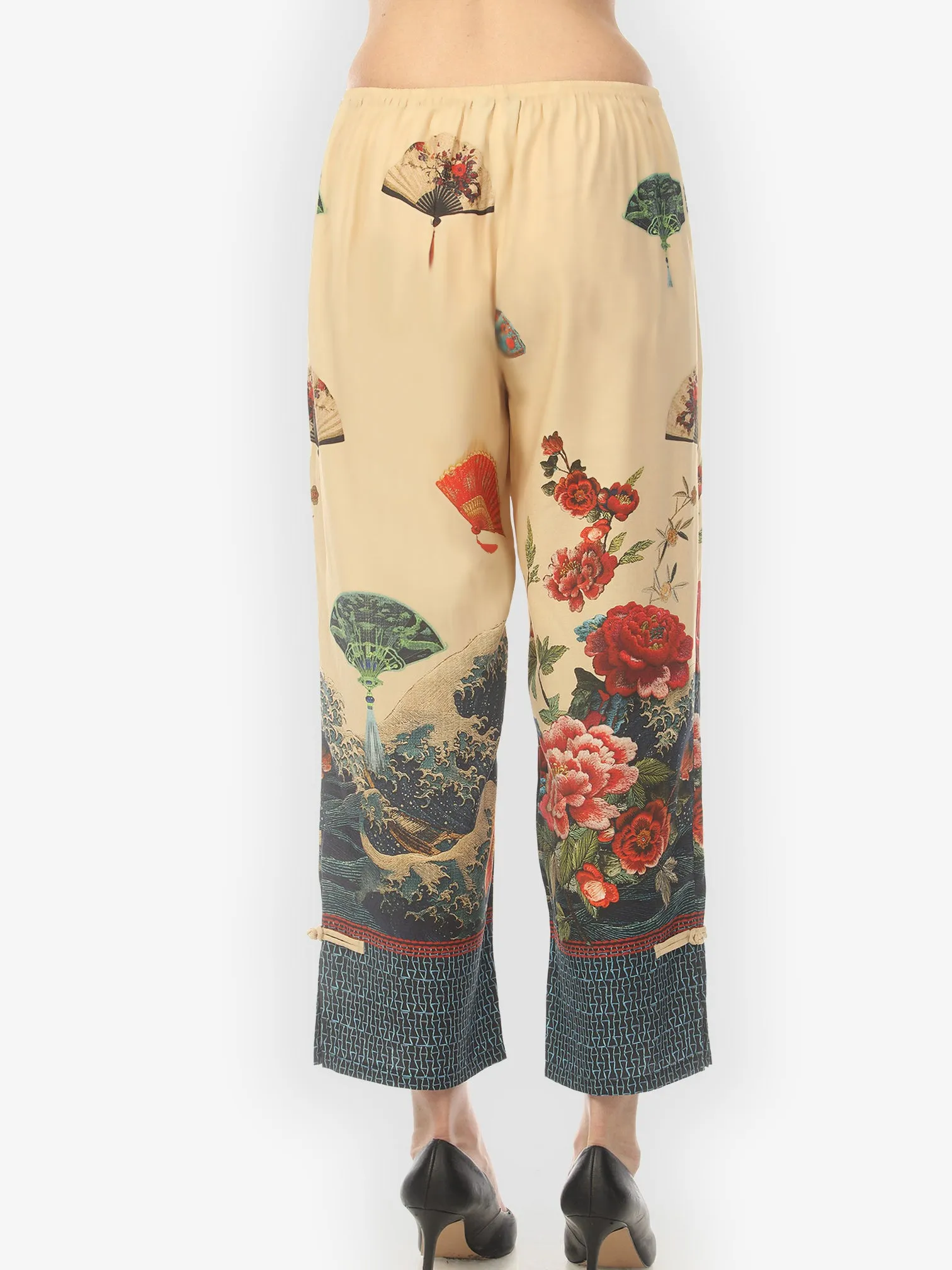 Waves Fans Flowers in Cream Pull on Pant sold by Citron product image thumbnail 4