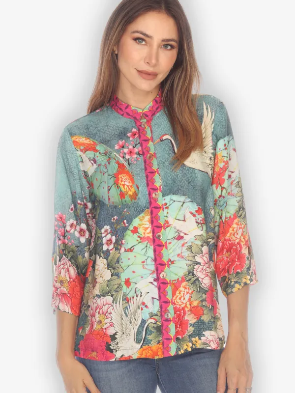 Crane Paradise Fan Citron Style Blouse sold by Citron