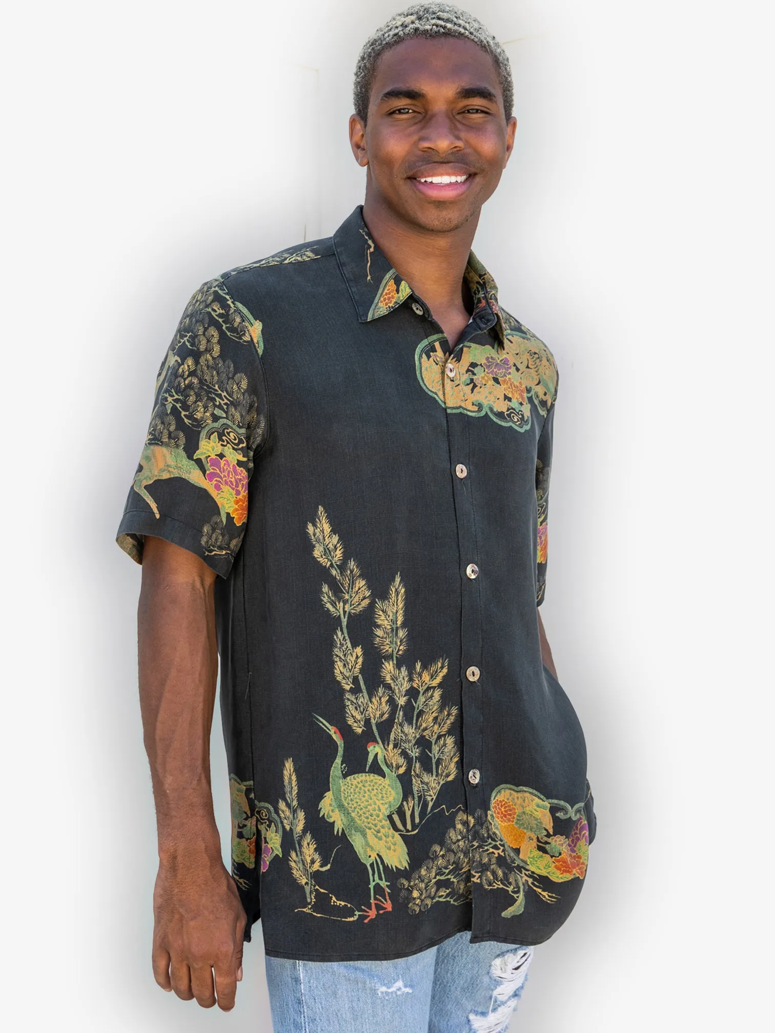 Antique Crane Men’s Silk Blend Shirt sold by Citron product image thumbnail 2