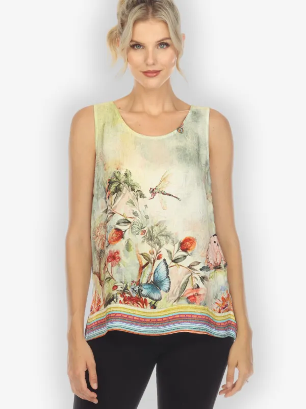 Chrysanthemum and Butterfly Silk Tank Top sold by Citron