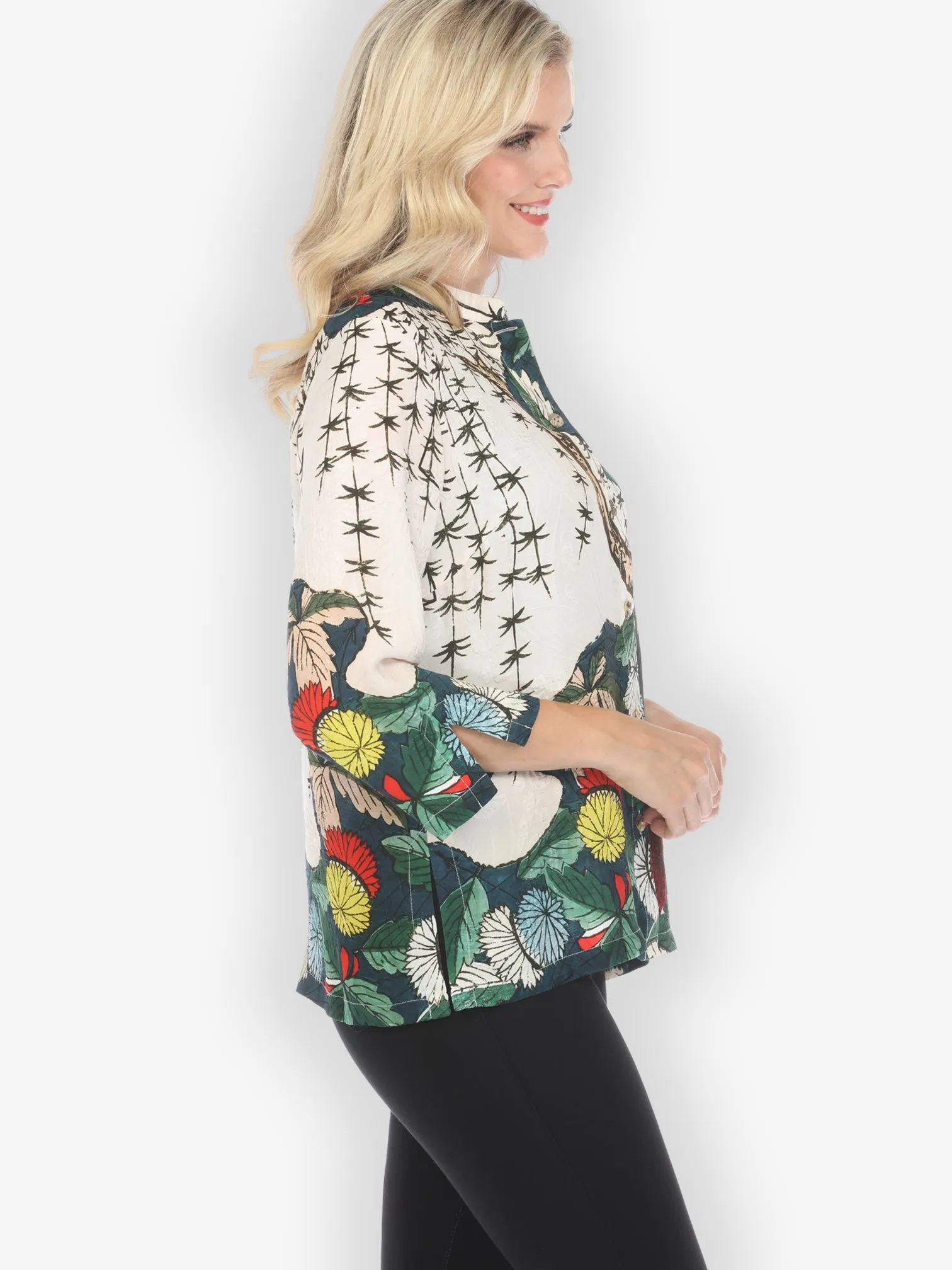 Umbrella Flowers Silk Blend Blouse sold by Citron product image thumbnail 3