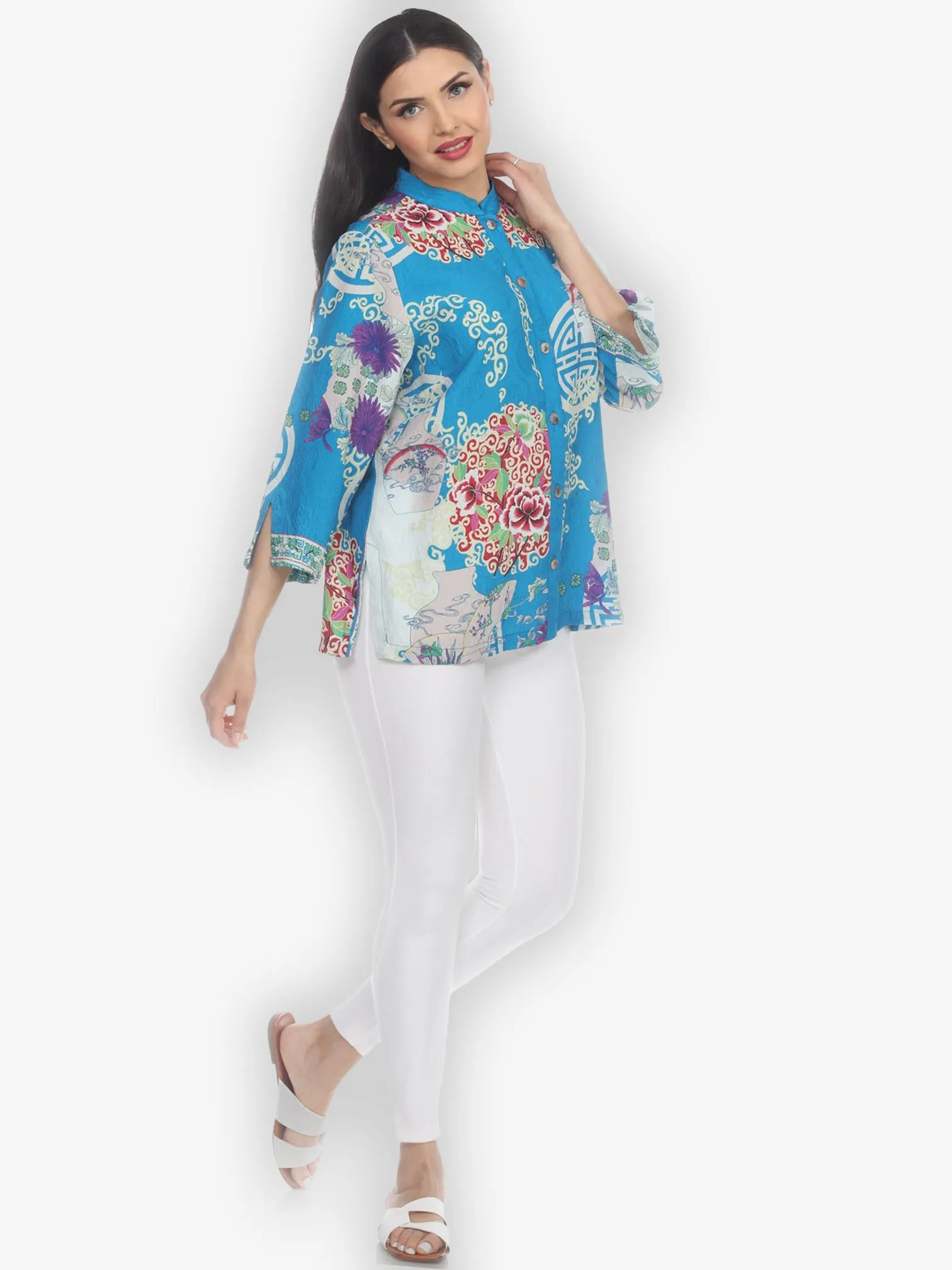 Bouquet Clusters Silk Blouse sold by Citron product image thumbnail 5