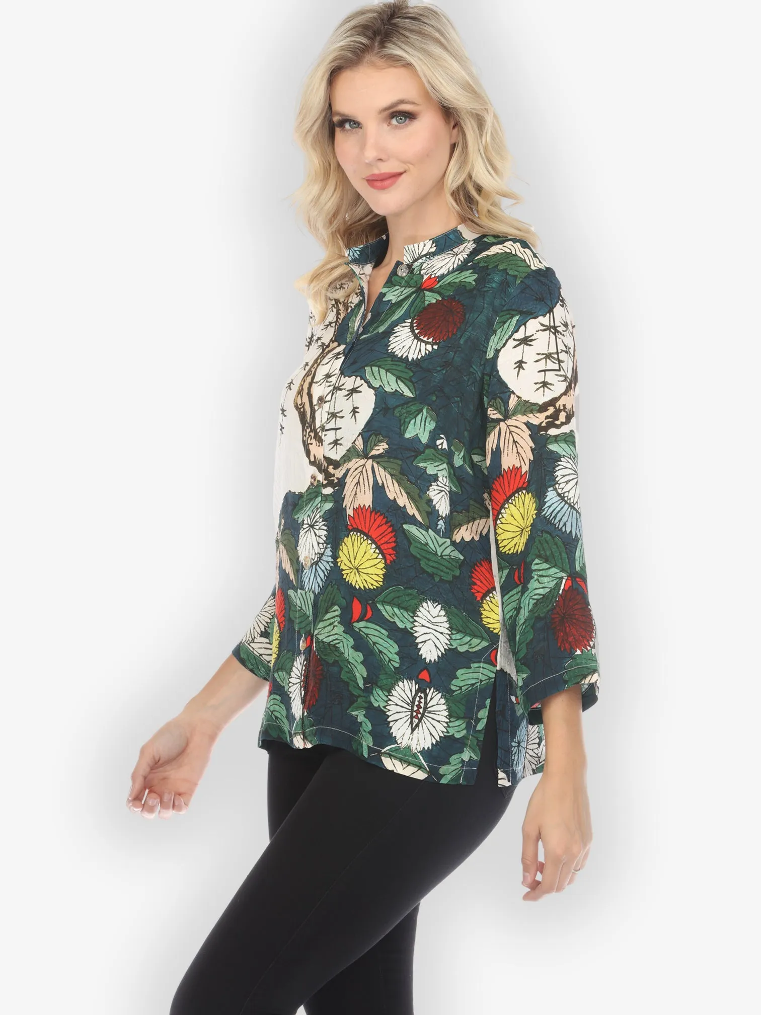 Umbrella Flowers Silk Blend Blouse sold by Citron product image thumbnail 2