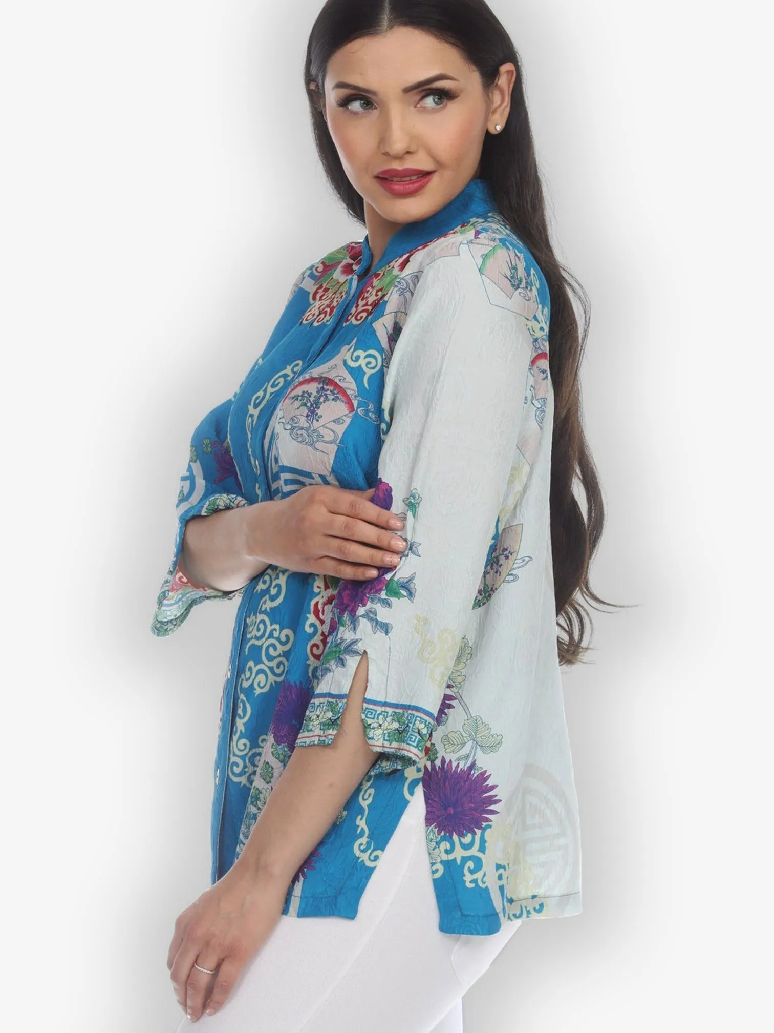 Bouquet Clusters Silk Blouse sold by Citron product image thumbnail 3